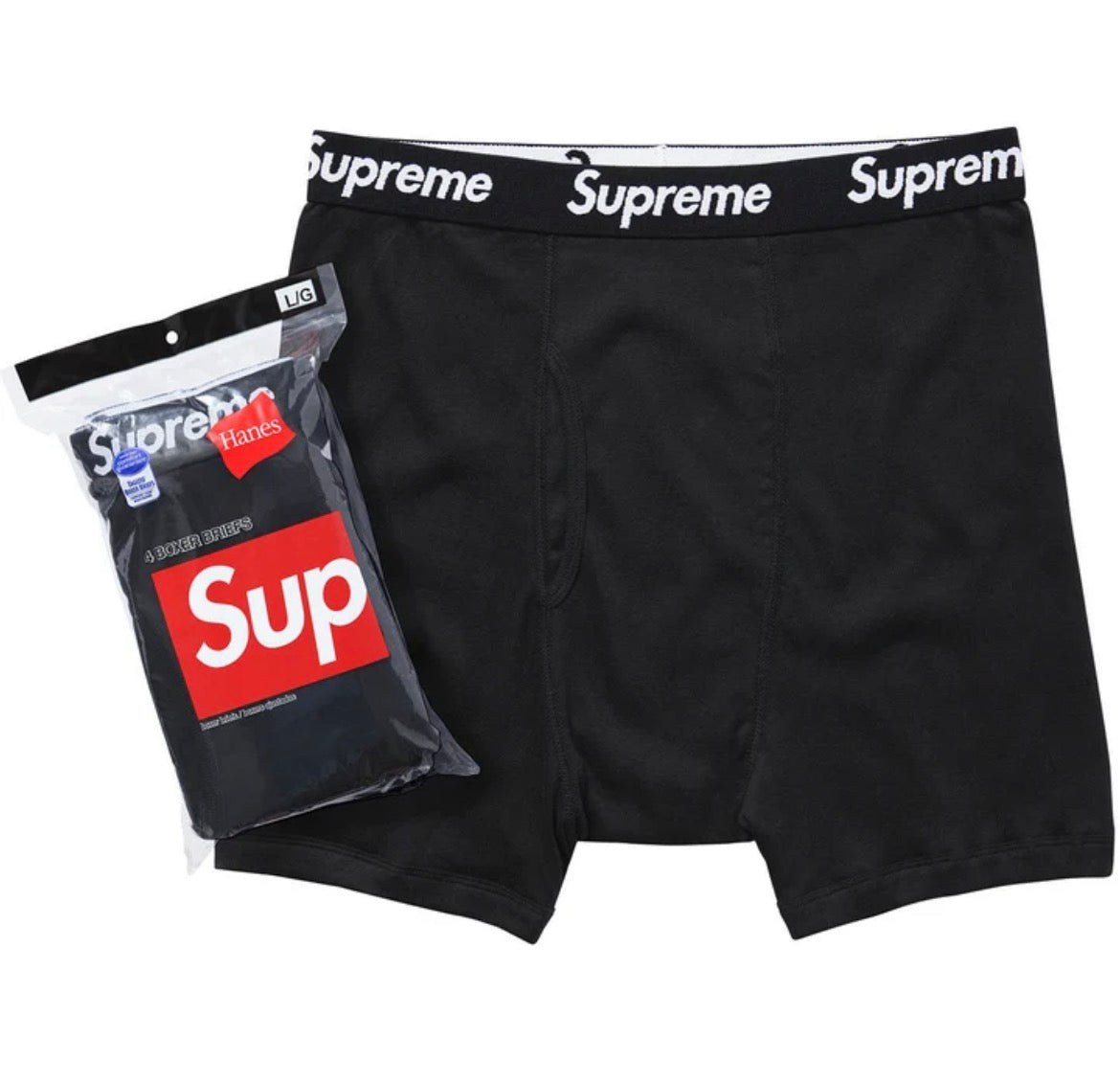 Supreme Hanes Boxers 4 Pack Black