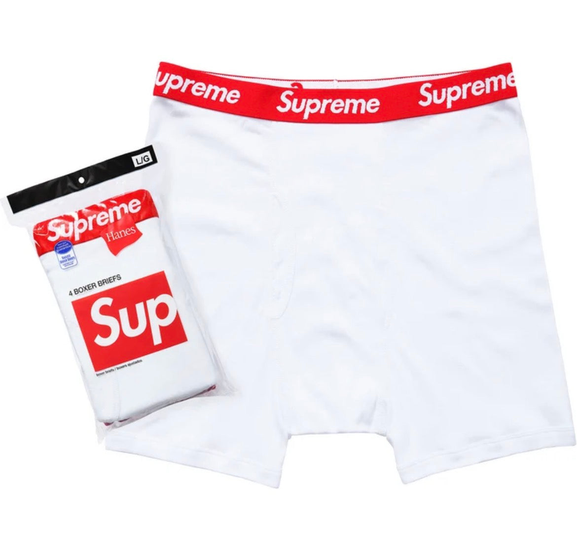 Supreme Hanes Boxers 4 Pack White