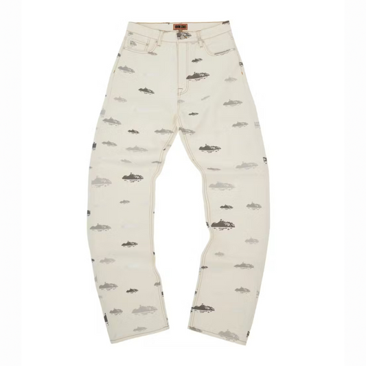 CORTEIZ ALCATRAZ PATTERN DENIM JEANS